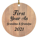 First Year As Grandma & Grandpa 2021 - Circle Ornament C