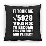 77th Birthday Took Square Root of 5929 Years To Awesome - Throw Pillow Black