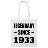 91st Birthday Legendary Since 1933 - Tote Bag White