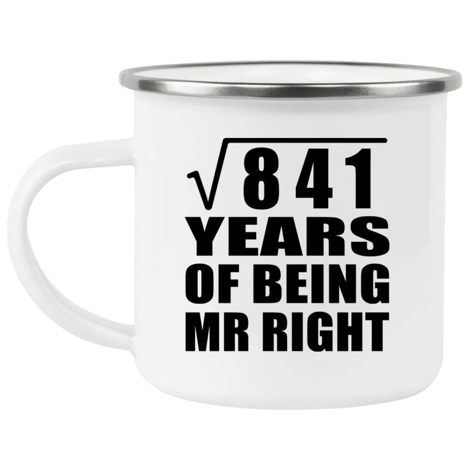 29th Anniversary Square Root of 841 Years of Being Mr Right - 12oz Camping Mug