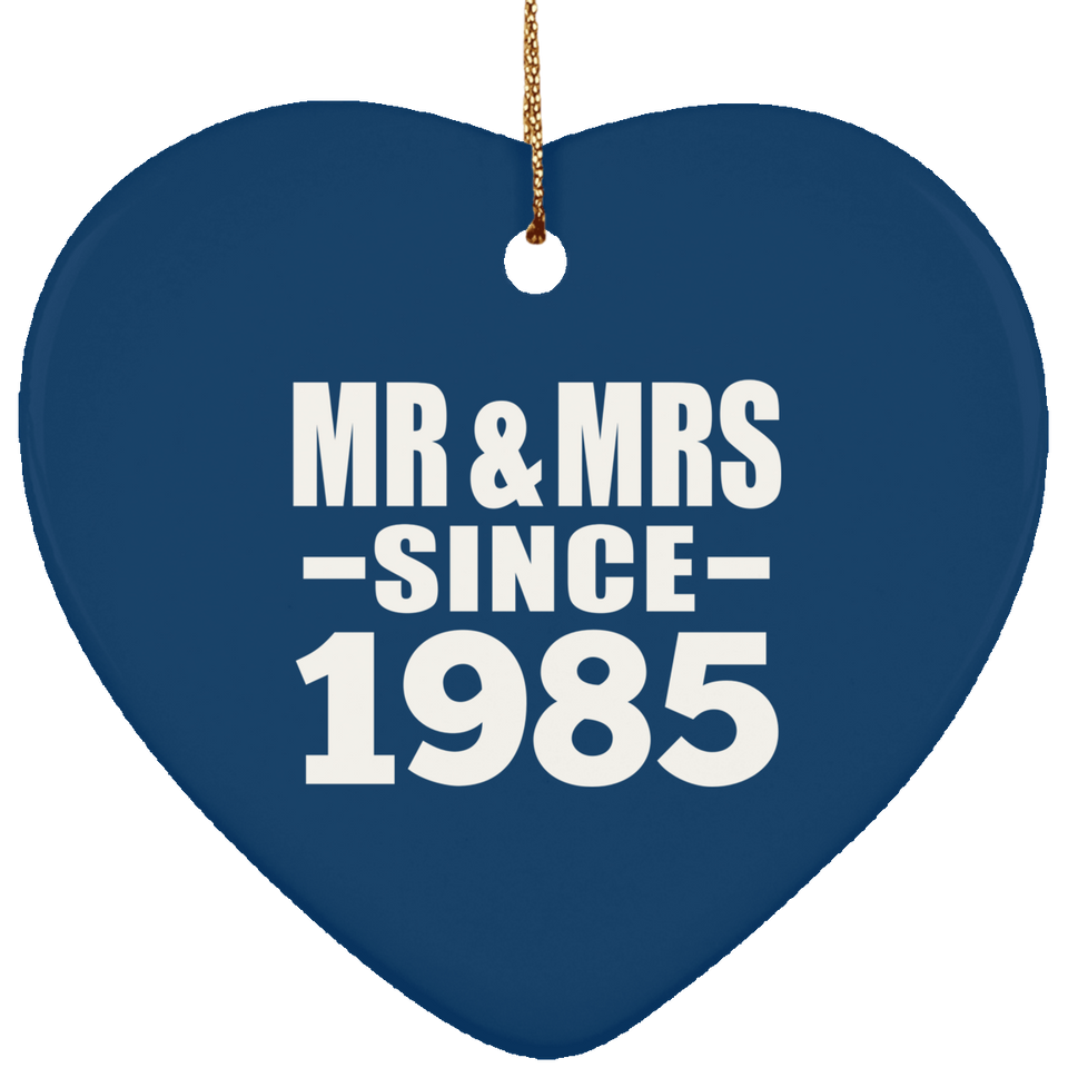 39th Anniversary Mr & Mrs Since 1985 - Heart Ornament