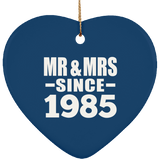 39th Anniversary Mr & Mrs Since 1985 - Heart Ornament