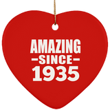 89th Birthday Amazing Since 1935 - Heart Ornament