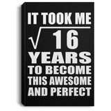 4th Birthday Took Square Root of 16 Years To Awesome - Canvas Portrait