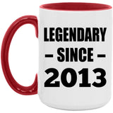 11th Birthday Legendary Since 2013 - 15oz Accent Mug Red