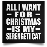 All I Want For Christmas Is My Serengeti Cat - Poster Square