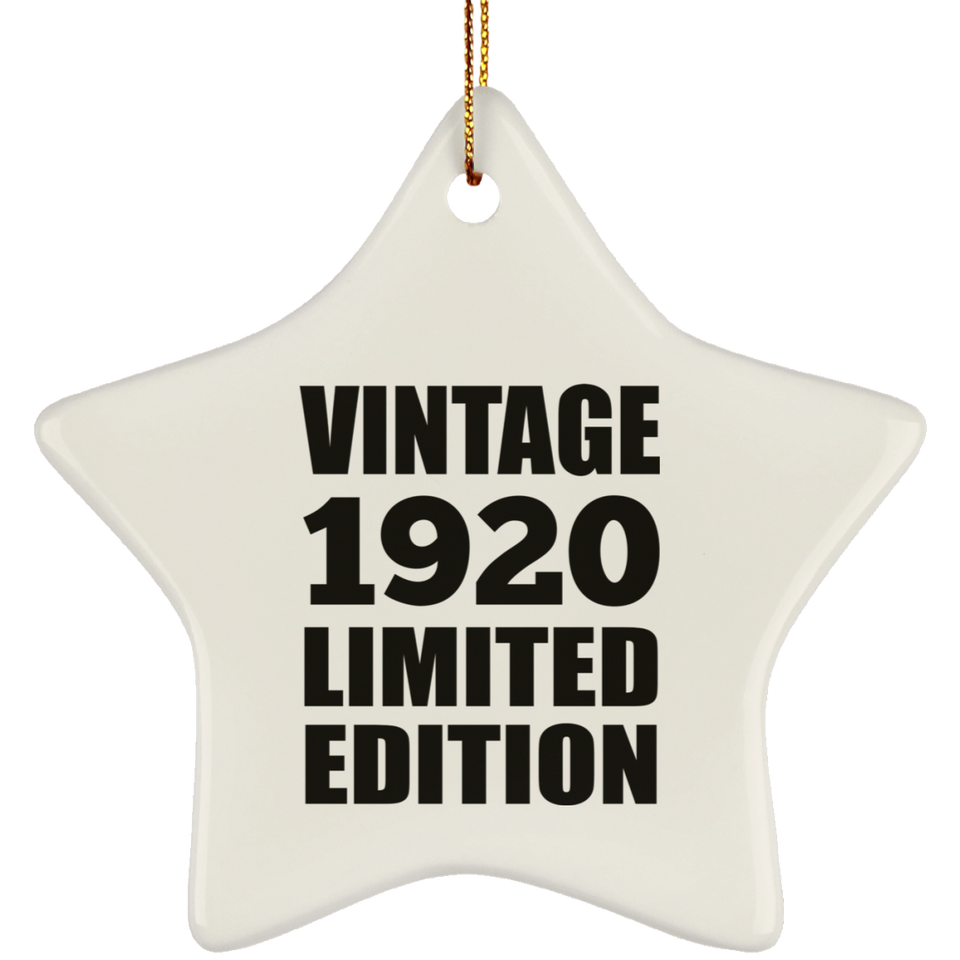 104th Birthday Vintage 1920 Limited Edition - Star Ornament