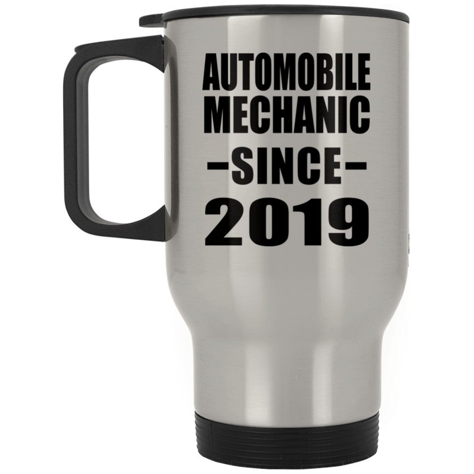 Automobile Mechanic Since 2019 - Silver Travel Mug
