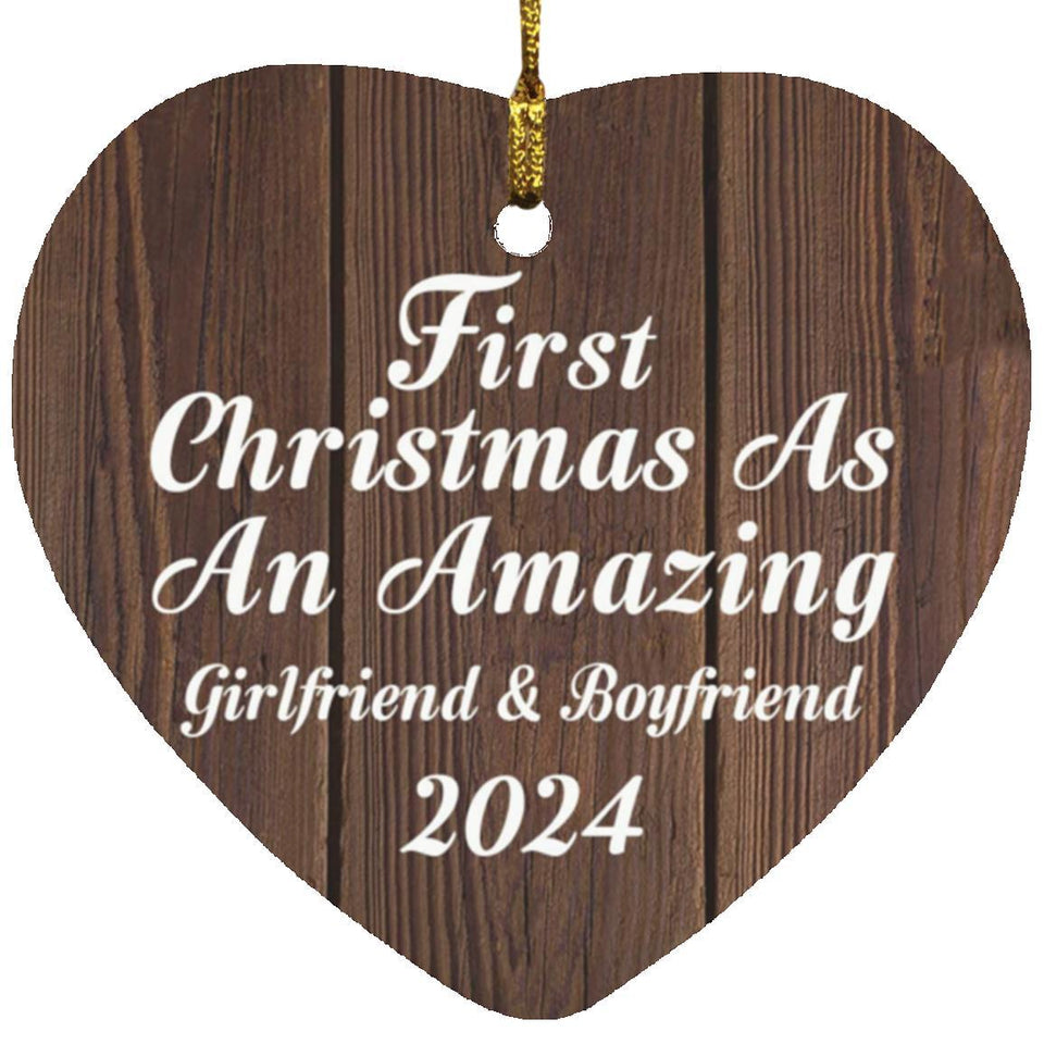 First Christmas As An Amazing Girlfriend & Boyfriend 2024 - Heart Ornament D