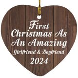 First Christmas As An Amazing Girlfriend & Boyfriend 2024 - Heart Ornament D
