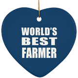 World's Best Farmer - Heart Ornament