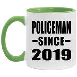 Policeman Since 2019 - 11oz Accent Mug Green