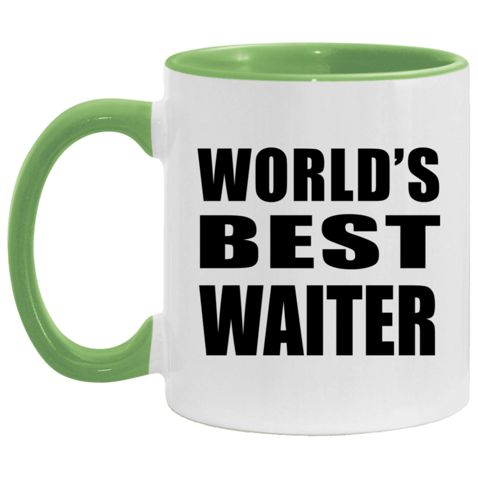 World's Best Waiter - 11oz Accent Mug Green