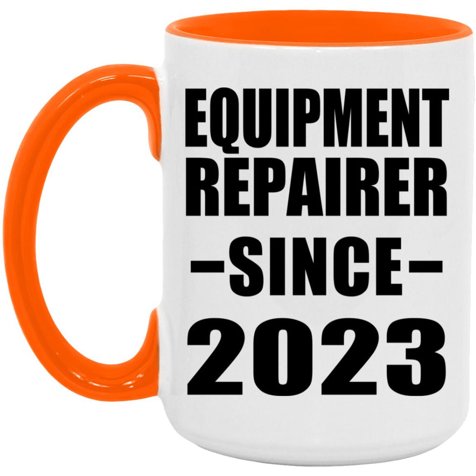 Equipment Repairer Since 2023 - 15oz Accent Mug Orange