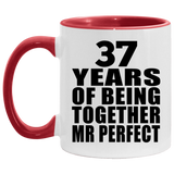 37th Anniversary 37 Years Of Being Mr Perfect - 11oz Accent Mug Red