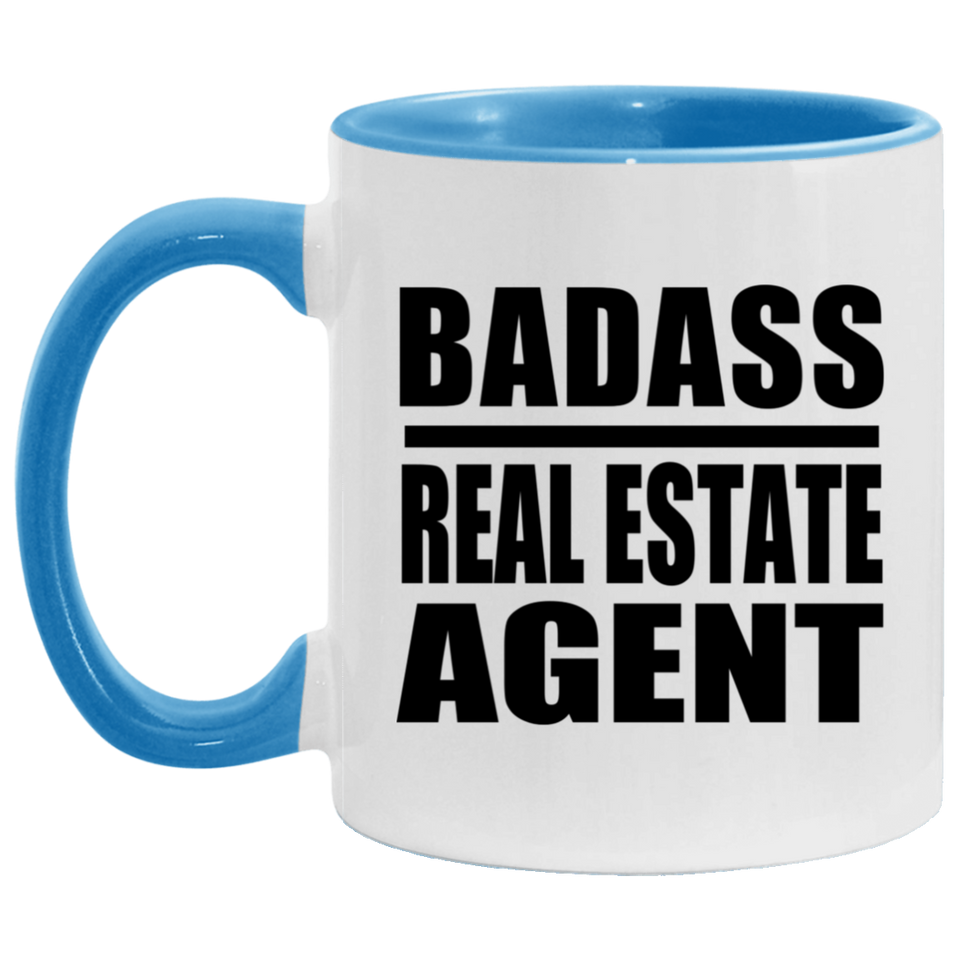 Badass Real Estate Agent - 11oz Accent Mug Blue