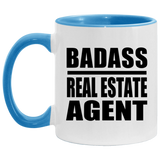 Badass Real Estate Agent - 11oz Accent Mug Blue