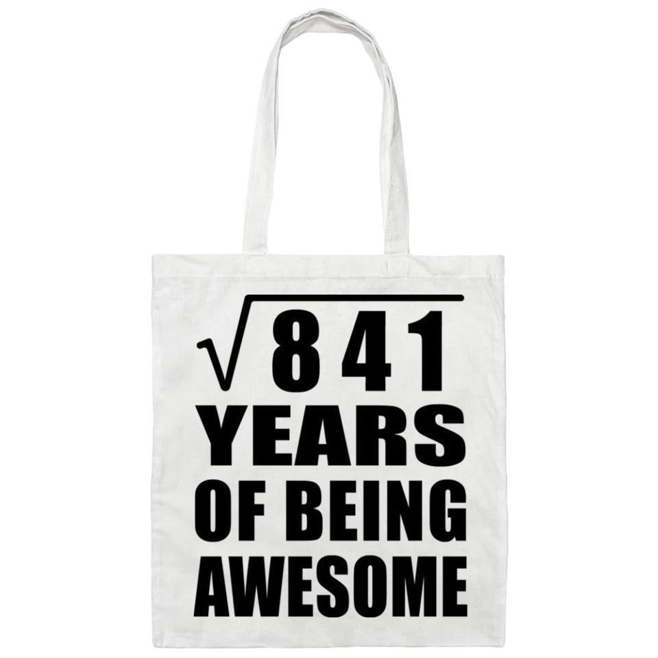 29th Birthday Square Root of 841 Years of Being Awesome - Tote Bag White