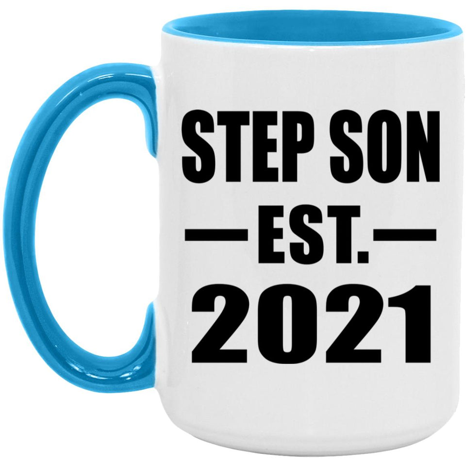 Step Son Established EST. 2021 - 15oz Accent Mug Blue