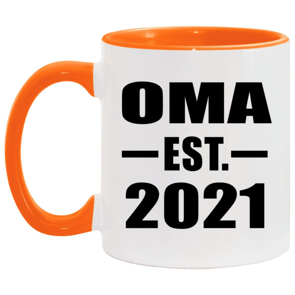Oma Established EST. 2021 - 11oz Accent Mug Orange