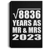 94th Anniversary Square Root of 8836 Years As Mr & Mrs 2023 - Canvas Portrait