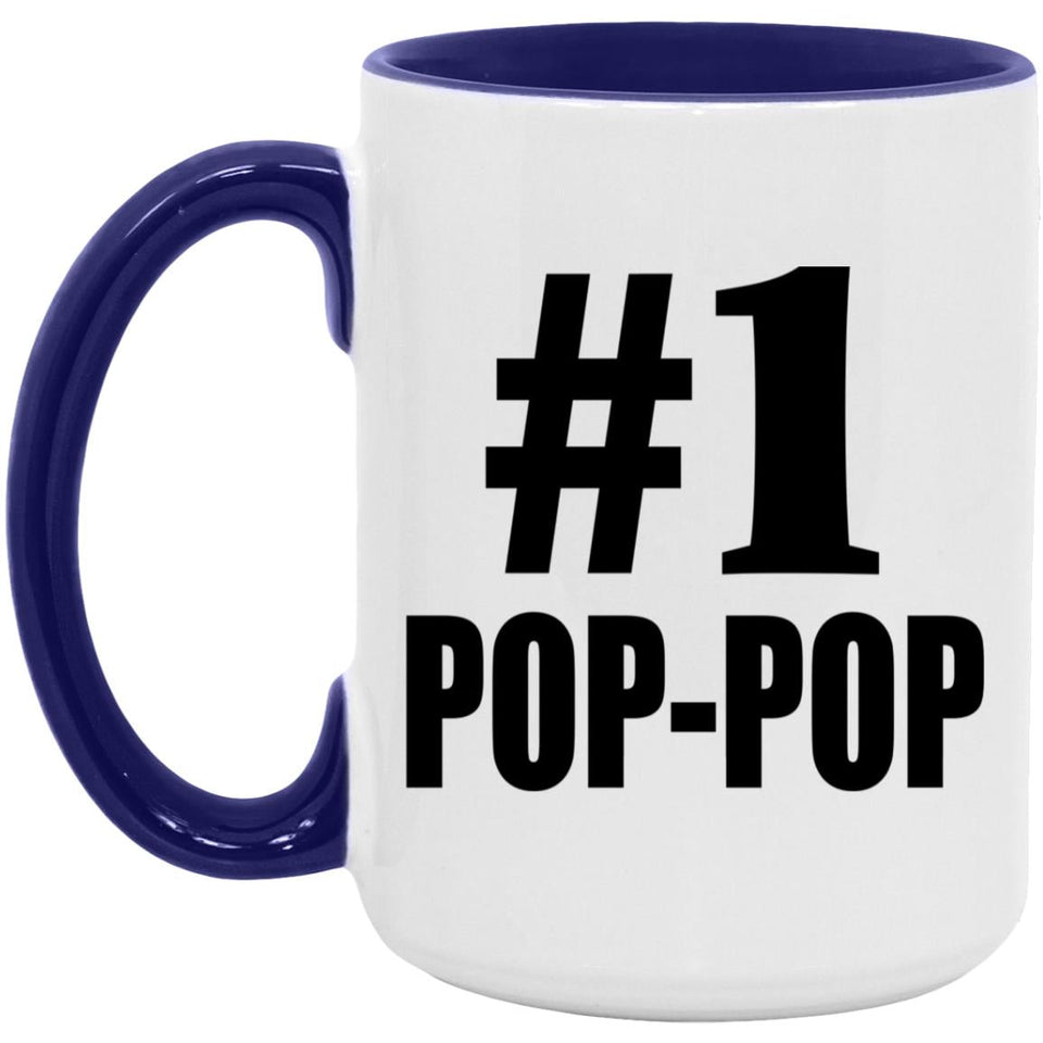 Number One #1 Pop-Pop - 15oz Accent Mug Purple