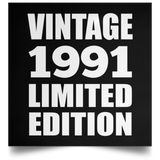33rd Birthday Vintage 1991 Limited Edition - Poster Square