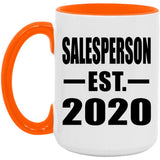 Salesperson Established EST. 2020 - 15oz Accent Mug Orange