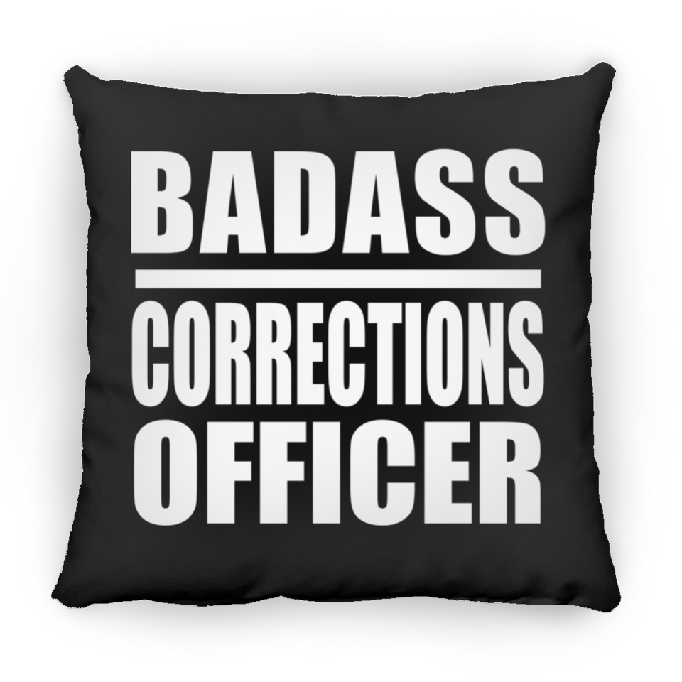 Badass Corrections Officer - Throw Pillow Black