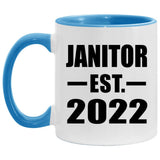 Janitor Established EST. 2022 - 11oz Accent Mug Blue