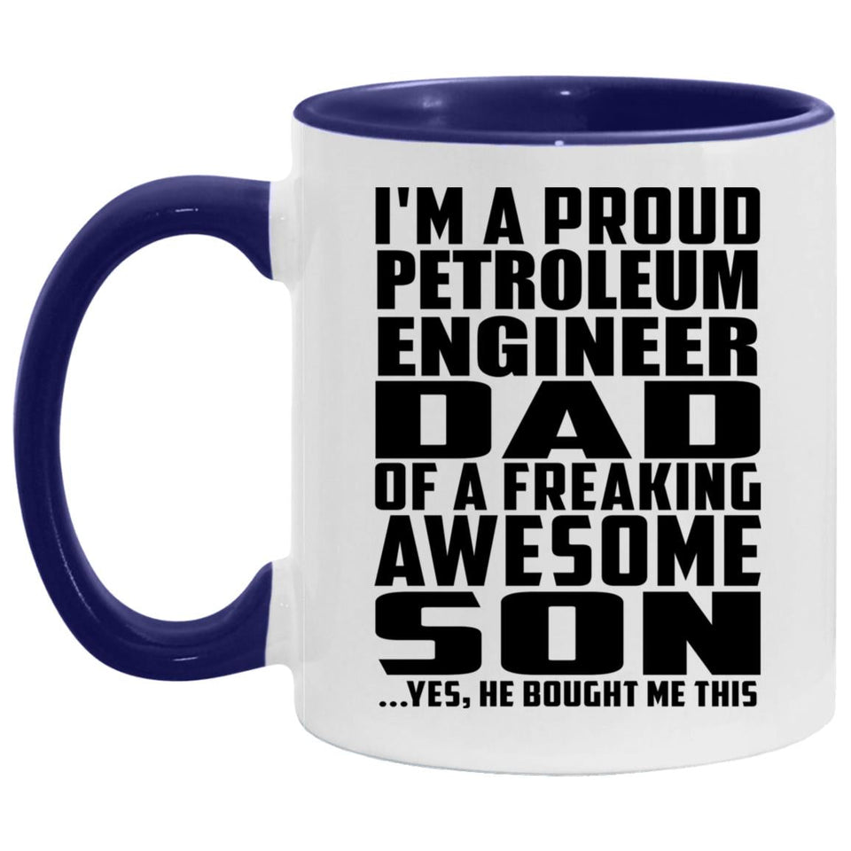 Proud Petroleum Engineer Dad Of Awesome Son - 11oz Accent Mug Purple
