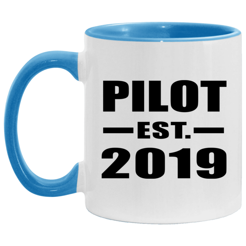 Pilot Established EST. 2019 - 11oz Accent Mug Blue