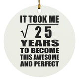5th Birthday Took Square Root of 25 Years To Awesome - Circle Ornament