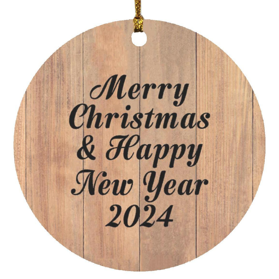 Merry Christmas & Happy New Year 2024 - Circle Ornament C