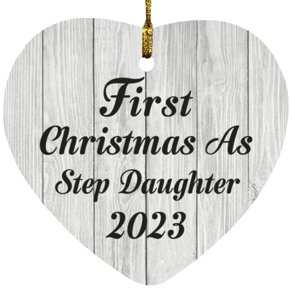 First Christmas As Step Daughter 2023 - Heart Ornament F