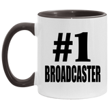 Number One #1 Broadcaster - 11oz Accent Mug Black