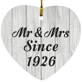 98th Anniversary Mr & Mrs Since 1926 - Heart Ornament F