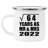 8th Anniversary Square Root of 64 Years As Mr & Mrs 2022 - 12oz Camping Mug