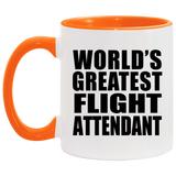 World's Greatest Flight Attendant - 11oz Accent Mug Orange