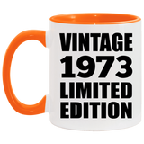 51st Birthday Vintage 1973 Limited Edition - 11oz Accent Mug Orange