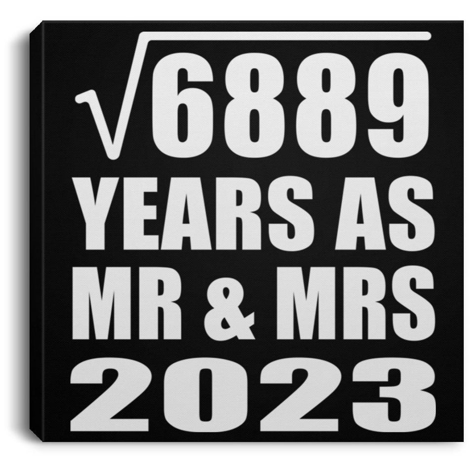 83rd Anniversary Square Root of 6889 Years As Mr & Mrs 2023 - Canvas Square