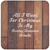 All I Want For Christmas Is My Treeing Tennessee Brindle - Drink Coaster E