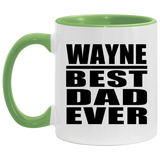 Wayne Best Dad Ever - 11oz Accent Mug Green