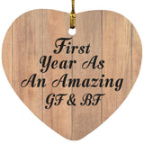 First Year As An Amazing Gf & Bf - Heart Ornament C