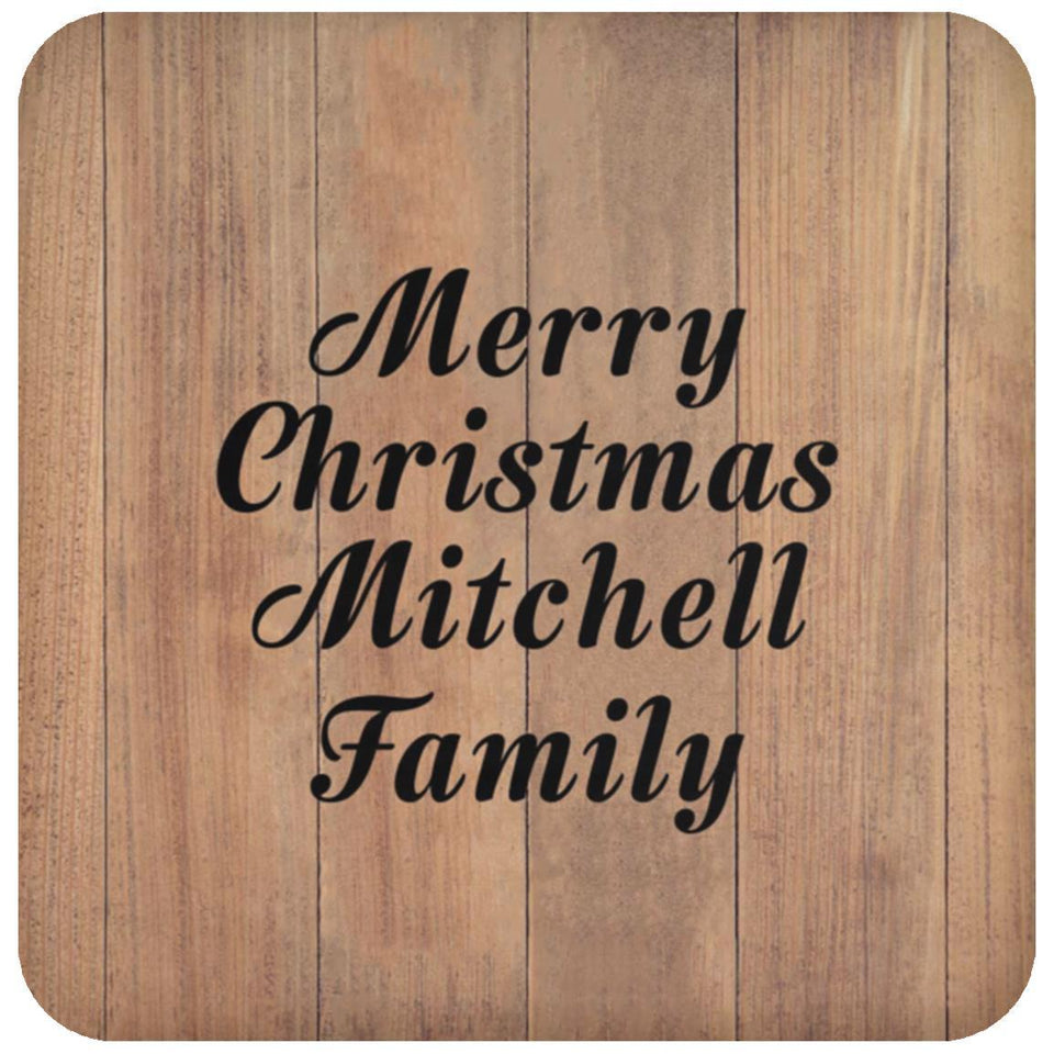 Merry Christmas Mitchell Family - Drink Coaster C