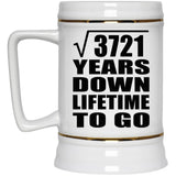 61st Anniversary Square Root of 3721 Years Lifetime To Go - Beer Stein