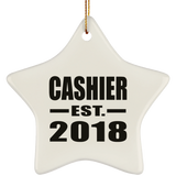 Cashier Established EST. 2018 - Star Ornament