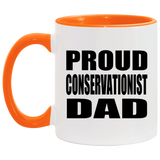 Proud Conservationist Dad - 11oz Accent Mug Orange