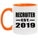 Recruiter Established EST. 2019 - 11oz Accent Mug Orange