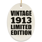 111th Birthday Vintage 1913 Limited Edition - Oval Ornament